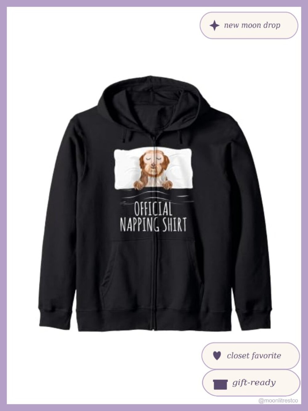 Havanese Dog Lover Zip Hoodie Novelty Napping Gift